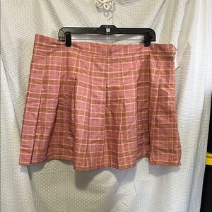 Chic Pink Plaid Mini Skirt